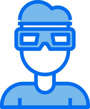 gözlük vektör simgesi içindeki avatar kişi 