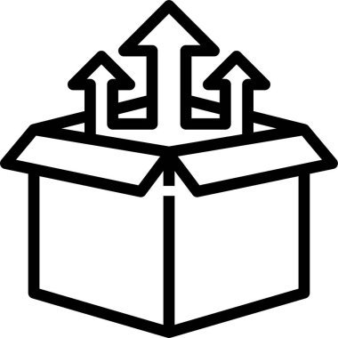 karton kutu düz simgesi, vektör illüstrasyonu