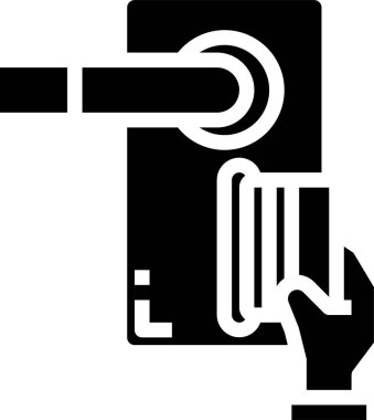 Kilitli kapının anahtar kartının vektör illüstrasyonu