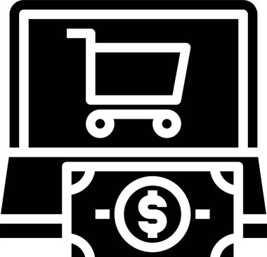 Alışveriş kavramının minimalist vektör simgesi 