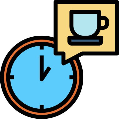 Saat simgesi, vektör illüstrasyonu 