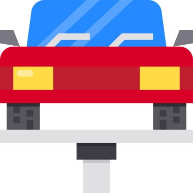 Asansördeki arabanın minimalist vektör simgesi