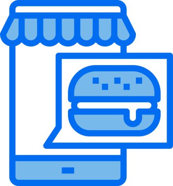 Hamburger yemek ikonu. Çevrimiçi gıda siparişi kavramı