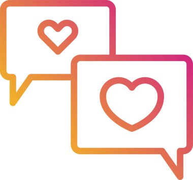 Kalp sevgisi sohbet mesajlarının vektör illüstrasyon simgesi