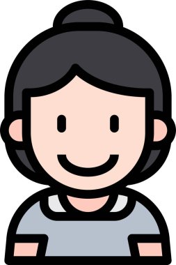 çocuk Avatar. çocuk, kız vektör illüstrasyonu 