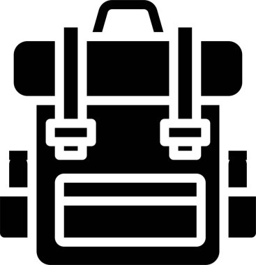 Bagajın minimalist vektör simgesi, seyahat yasağı kavramı 