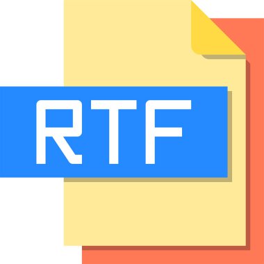 rtf dosya biçimi simge vektörü