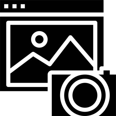 Basit kamera simgesi, vektör illüstrasyonu