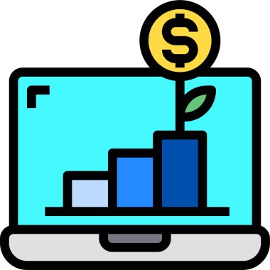 para ve finans büyüme vektörü simgesi