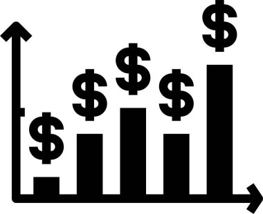 para ve finans büyüme vektörü simgesi