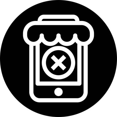 Mobil alışveriş simgesi vektör illüstrasyonu