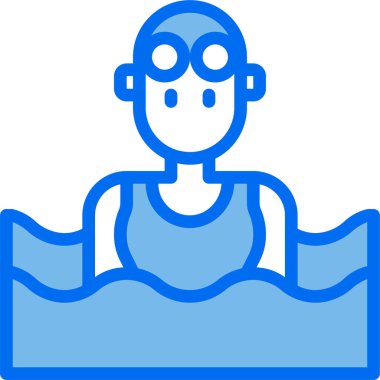 Kadın avatar yüzme, vektör çizimi  