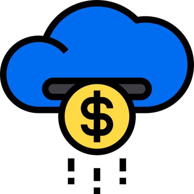 İş finans para sikkesinin vektör illüstrasyon simgesi 