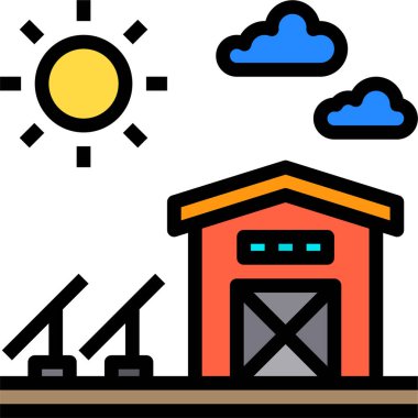 Depo binasının vektör çizimi