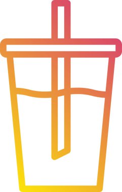 Soğuk içeceğin minimalist vektör simgesi 