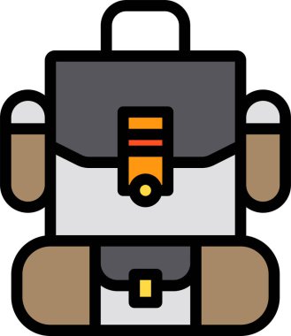 Modern tasarım minimalist vektör simgesi, sırt çantası