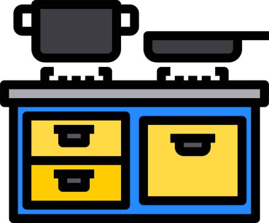 Mutfak simgesi, vektör illüstrasyonu