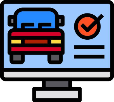 Bilgisayar monitörünün minimalist vektör simgesi