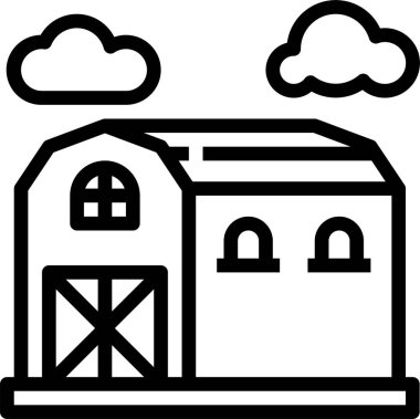 ahır inşa simgesi vektör illüstrasyonu