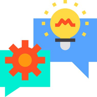 Basit modern fikir simgesi, vektör illüstrasyonu