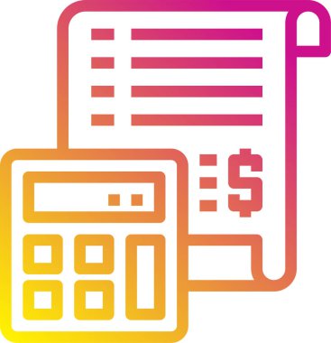 Hesap makinesi, iş simgesi, para ekonomisi, vektör illüstrasyonu 