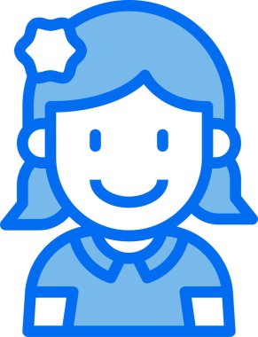 Tatlı kızın vektör çizimi 