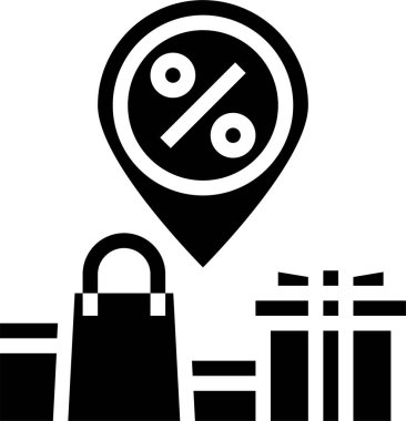 Alışveriş kavramının minimalist vektör simgesi 