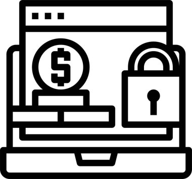 Çevrimiçi paraların minimalist vektör simgesi