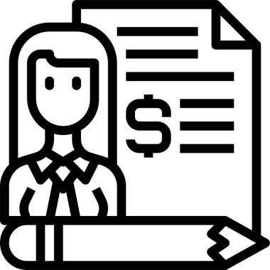 iş ve finans çizgi vektör simgeleri