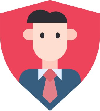 İş adamı düz simgesi, vektör illüstrasyonu