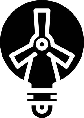 Rüzgar türbini simgesi vektör illüstrasyonu 