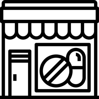 Dükkanın minimalist vektör simgesi, alışveriş kavramı 