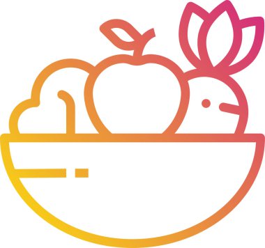 meyve çizgisi vektör simgeleri.