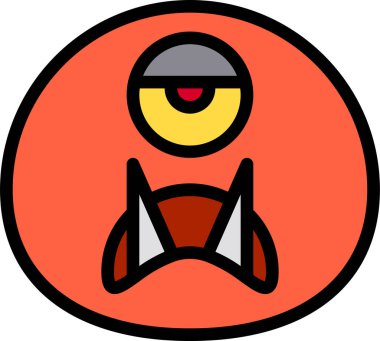 Canavar yüzünün karikatür çizimi