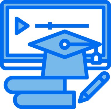 Mezuniyet simgesi, vektör illüstrasyonu