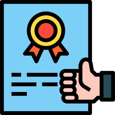 kurdele simgesi, vektör illüstrasyonlu bir sertifika