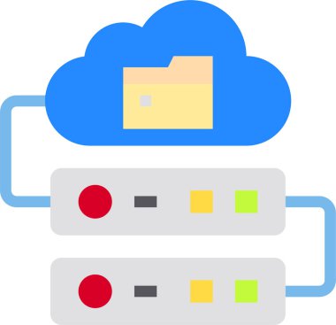 Veritabanı kavramının minimalist vektör simgesi 