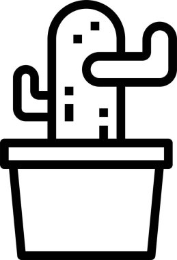 Kaktüs düz simgesi, vektör illüstrasyonu