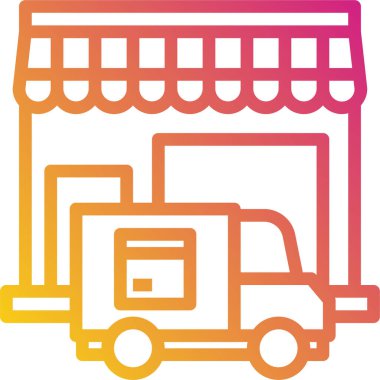 Dağıtım kavramının minimalist vektör simgesi 