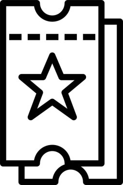 bilet simgesi ve vektör illüstrasyonu beyaz arkaplanda izole edildi  