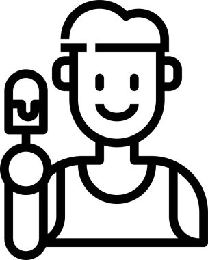 Soğuk tatlı yazının minimalist vektör simgesi