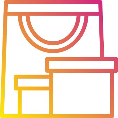 Modern tasarım minimalist vektör simgesi, çanta ve kutular