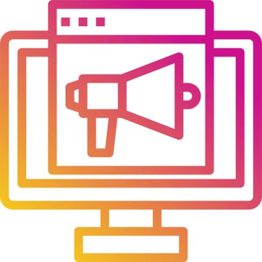 Çevrimiçi pazarlamanın minimalist vektör simgesi 