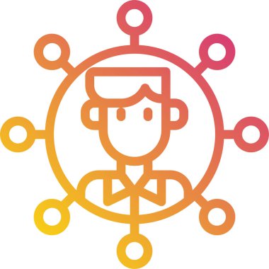 İş adamı düz simgesi, vektör illüstrasyonu