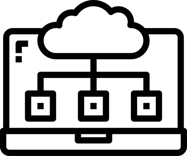 Cloud Technologie Icoon Vector Sjabloon Van Externe Diensten Knop — Stockvector