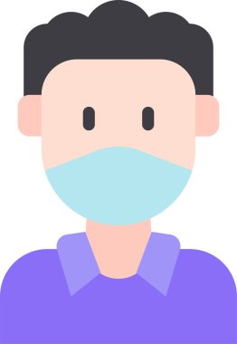 Maske tasarımı erkek avatarı, vektör illüstrasyonu  