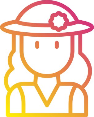 Şapkalı şirin kızın vektör çizimi 