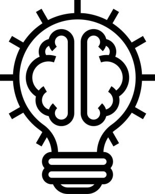 Basit modern fikir simgesi, vektör illüstrasyonu