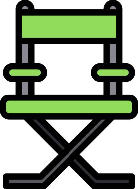 Kamp koltuğu simgesi, vektör çizimi beyaz arkaplanda izole edildi  