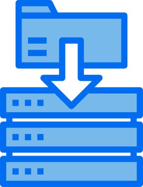 Bilgisayar veri depolama dosyası indirmenin vektör illüstrasyon simgesi